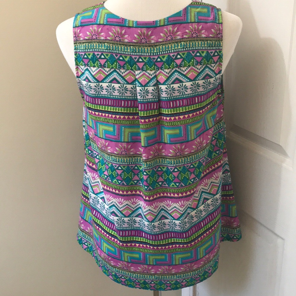 Pink Owl Aztec Flowy Top sz Medium - Picture 3 of 4